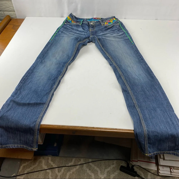 Coogi Women's 7/8 Jeans Embroidered Colorful Straight Leg SEE ALL PICS. - Picture 1 of 9